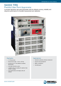 Thumbnail of document Data Sheet - S4000 TRS Dew Point Hygrometer